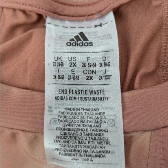 Adidas 11 Honore Training Tee Blush Geometric Shirt Women's Plus Size 2X - Picture 6 of 6